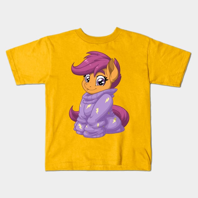 Scootaloo in a Sweater Kids T-Shirt by LateCustomer